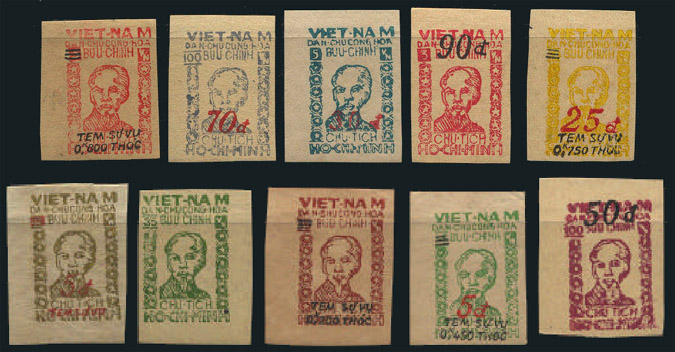 Fake LKV stamps span a wide range of Ho Chi Minh varieties